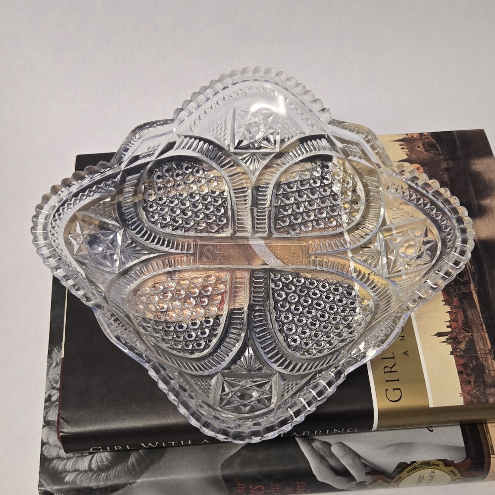 Antique EAPG U.S. Glass Company Massachusetts Pattern Schrafft's Chocolates Dish